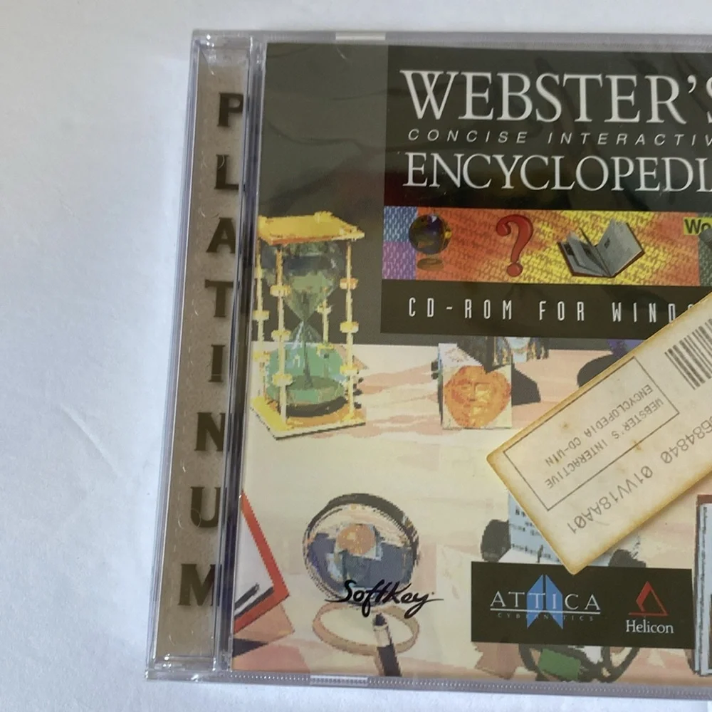 Vintage SEALED Websters Concise Interactive Encyclopedia CD for Windows